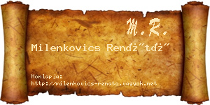 Milenkovics Renátó névjegykártya